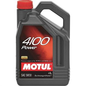 Motul 4100 Power 5W30 Semi-Synthetic Engine Oil for Car – 4 Litres